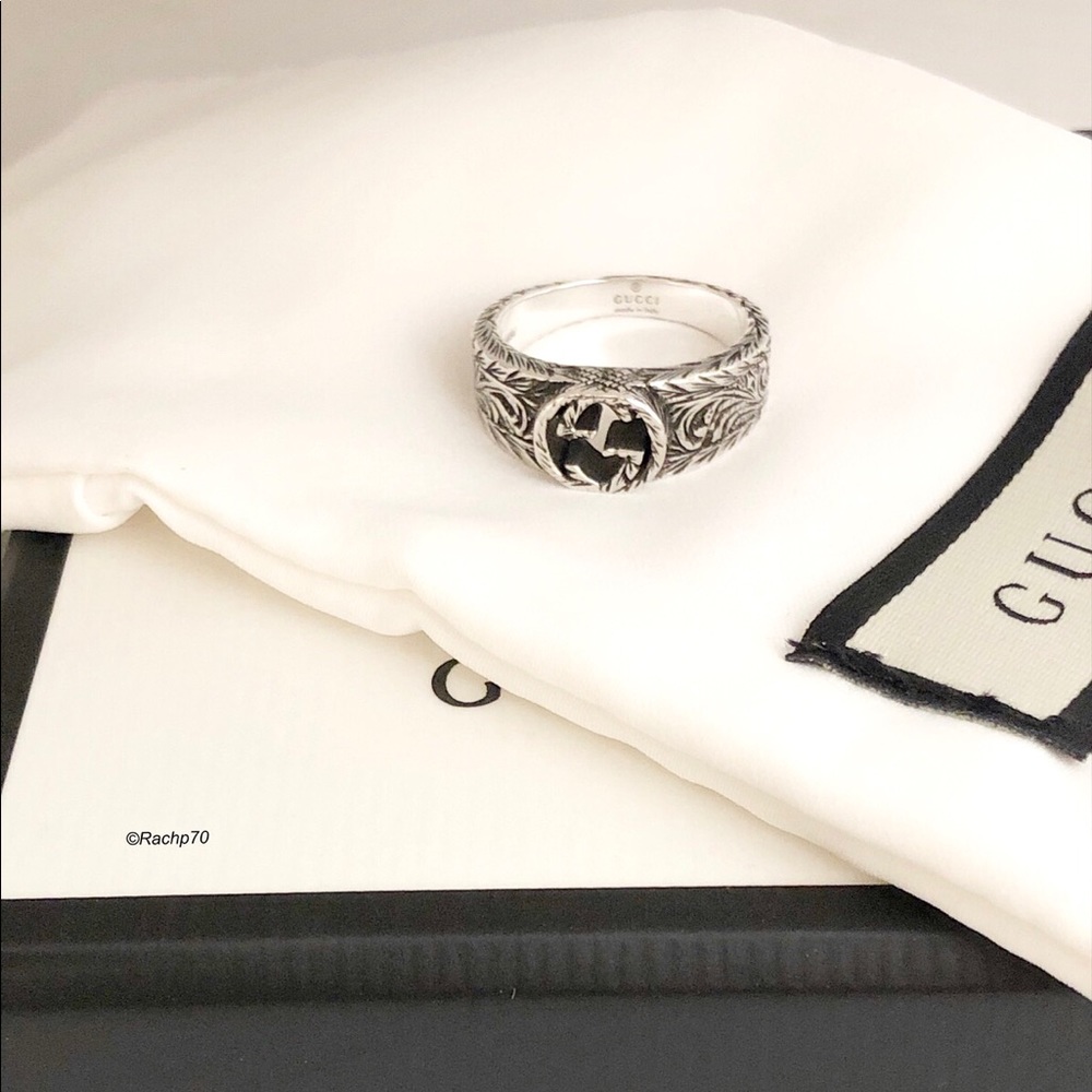 New Authentic GUCCI Interlocking GG Ring Size 6 - Picture 7 of 8